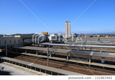 Panoramic view of Maibara Station on the Tokaido Main Line Panoramic view of Maibara Station on the Tokaido Main Line 132863402