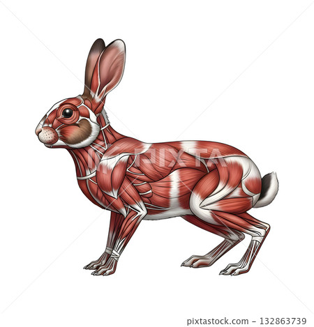 Rabbit anatomy llustration design 132863739