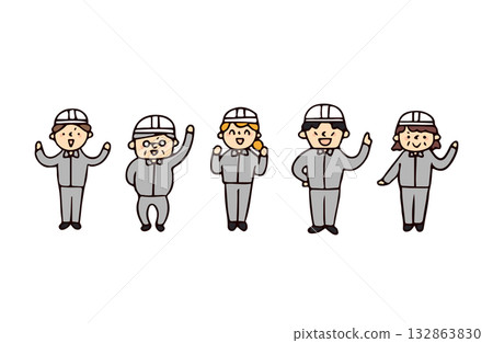 Worker's illustration set 132863830
