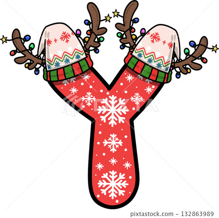christmas, alphabet, font 132863989