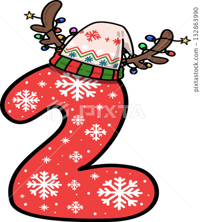 christmas, alphabet, font 132863990