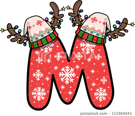 christmas, alphabet, font 132864043