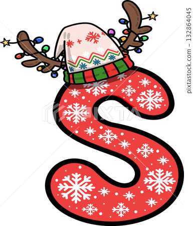 christmas, alphabet, font 132864045