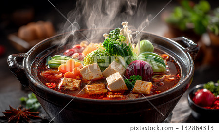 soup with meat and vegetables 132864313
