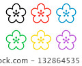 Colorful plum blossom icon set (flat design) 132864535