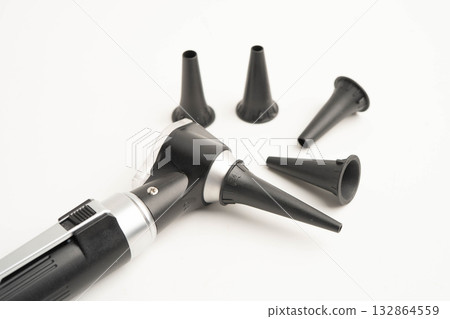 Otoscope for audiologist or ENT doctor use otoscope checking ear and treate hearing loss problem. 132864559