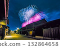 長良川煙火節的煙火表演 132864658