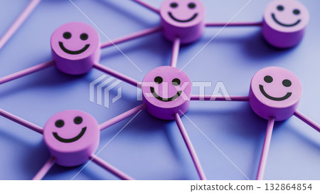一個象徵著微笑和連結的網絡 132864854