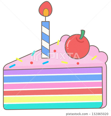Cute colorful rainbow birthday cake with layers Cute colorful rainbow birthday cake with layers 132865020