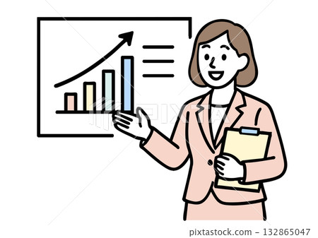 做介紹的一個女性商人 做介紹的一個女性商人 132865047