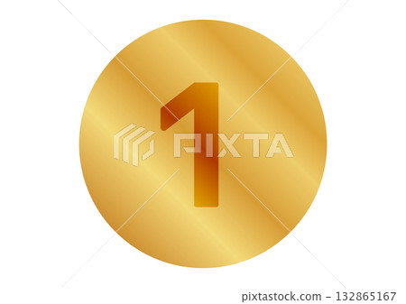 A luxurious gold number "1" symbol that represents a medal or the top ranking. A luxurious gold number "1" symbol that represents a medal or the top ranking. 132865167