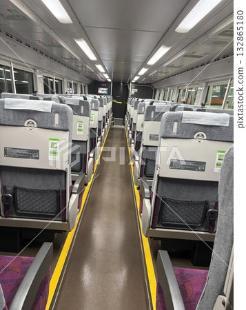 Green car seats on the Chuo Line Green car seats on the Chuo Line 132865180