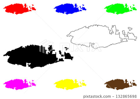 Epe city (Federal Republic of Nigeria, Lagos State) map vector illustration, scribble sketch Epe map 132865698