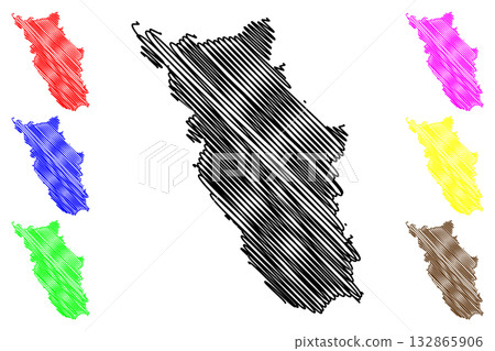 Tamworth Regional Council (Commonwealth of Australia, New South Wales, NSW) map vector illustration, scribble sketch Tamworth map 132865906