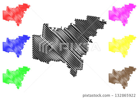 Wentworth Shire (Commonwealth of Australia, New South Wales, NSW) map vector illustration, scribble sketch Wentworth map Wentworth Shire (Commonwealth of Australia, New South Wales, NSW) map vector illustration, scribble sketch Wentworth map 132865922
