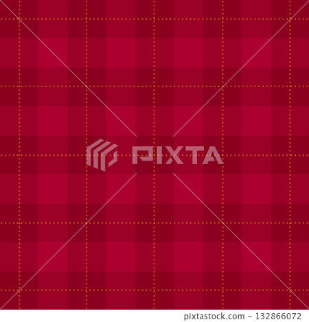 A calm tartan check pattern seamless background featuring red and yellow dotted lines 132866072
