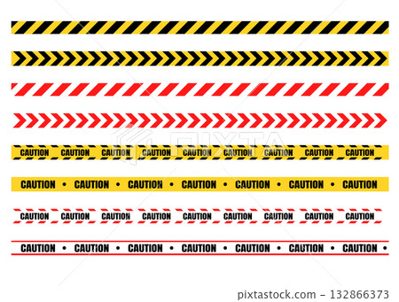 Hazardous warning tape sets must be careful for construction and crime stock illustration Hazardous warning tape sets must be careful for construction and crime stock illustration 132866373