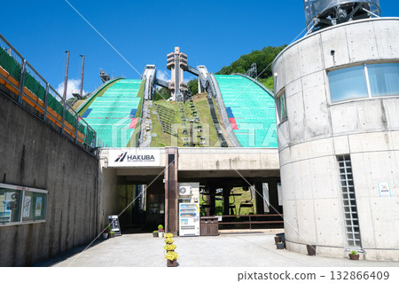 Ski jump in Hakuba Village, Nagano Prefecture 132866409