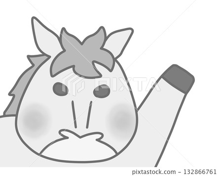 Illustration of a horse raising its front legs (gray) Illustration of a horse raising its front legs (gray) 132866761