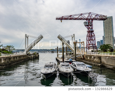Urban Gate Bridge, a drawbridge in Toyosu, Tokyo 132866829
