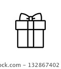 Simple illustration of a gift box 132867402