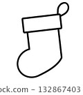 Simple illustration of a Christmas stocking 132867403