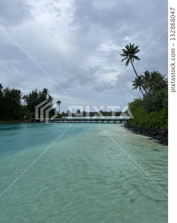 Maldives Paradise Island with Beach Swing and Loungers 132868047
