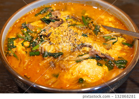 Yukgaejang soup from a delicious yakiniku restaurant Yukgaejang soup from a delicious yakiniku restaurant 132868281