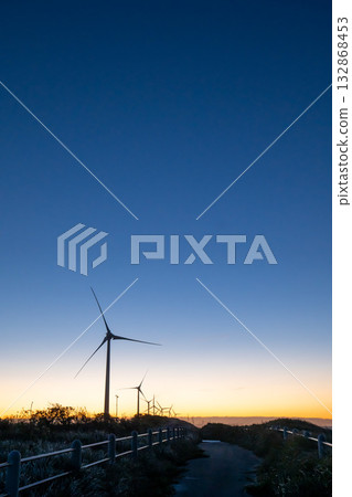 Silhouette of a wind turbine Silhouette of a wind turbine 132868453
