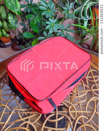 Red Insulated Bag for Food Storage 132868931