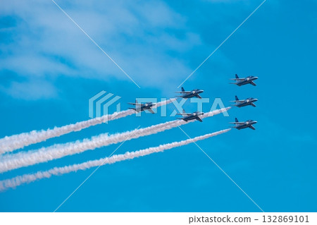 Blue Impulse Flight Demonstration at the 2025 Iruma Air Show 132869101