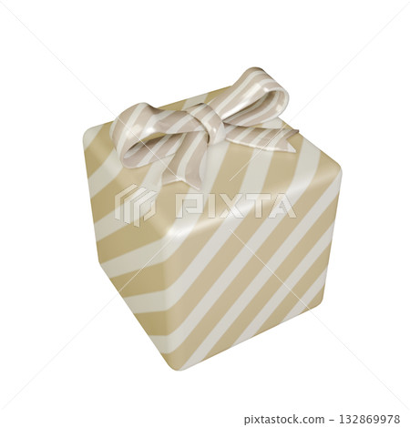 Striped ribbon gift beige transparent Striped ribbon gift beige transparent 132869978