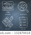 Medical data and monitoring chalkboard icon set 132870018