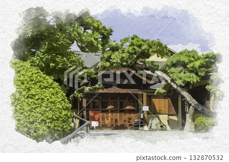 福山城、福壽會館正門(廣島縣福山市)水彩畫 福山城、福壽會館正門(廣島縣福山市)水彩畫 132870532