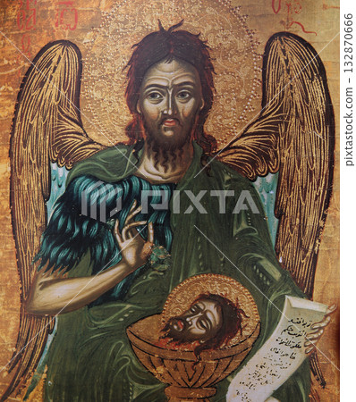 byzantine icon in church of savior of Neredica, novgorod, russia 132870666