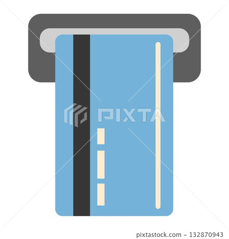 insert a credit card into an ATM machine 132870943