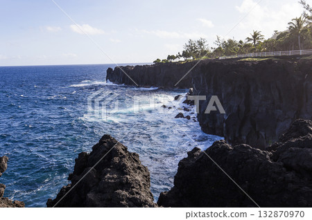 Cap mechant coastline, La Reunion island, france Cap mechant coastline, La Reunion island, france 132870970