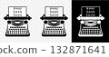 Typewriter, prints, text, paper and sheet, graphic design. Writer, write, typescript and letter, vector design and illustration 132871641