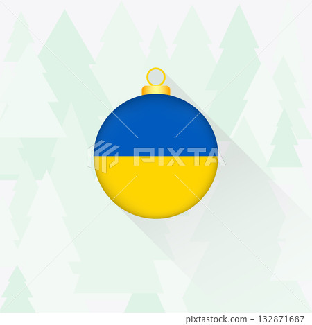 Ukraine National Flag Christmas Decoration. 132871687