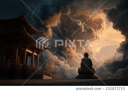 Image of Buddha and the Universe 132871715