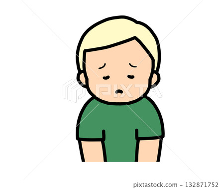 Sad blonde boy 132871752