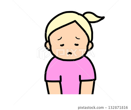 Sad blonde girl 132871816