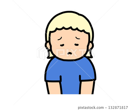 Sad blonde girl 132871817