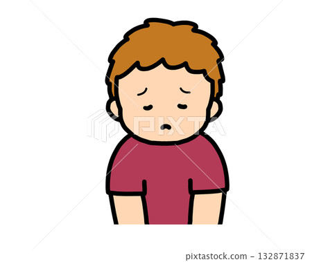 Sad brown-haired boy Sad brown-haired boy 132871837