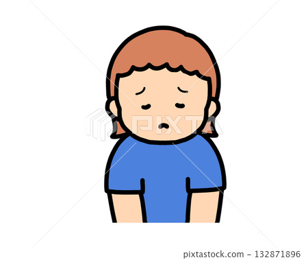 Sad brown-haired girl 132871896
