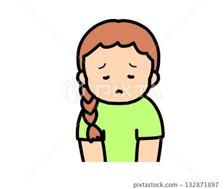 Sad brown-haired girl 132871897