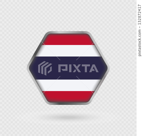 Thailand flag in a hexagon frame. Thailand flag in a hexagon frame. 132872417