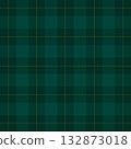 A seamless background of a classic checkered tartan pattern in dark green tones 132873018