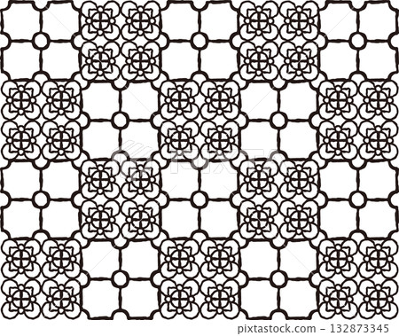 Floral stained glass border Floral stained glass border 132873345