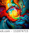 Vibrant Cosmic Swirl 132874715